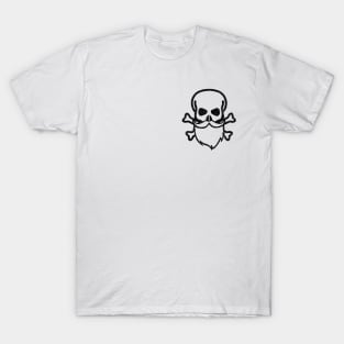 Skull and Beard Pocket Logo - Black T-Shirt